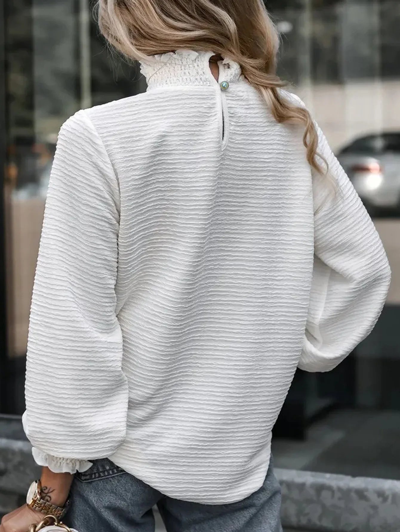 Chemise élégante automnale à col montant