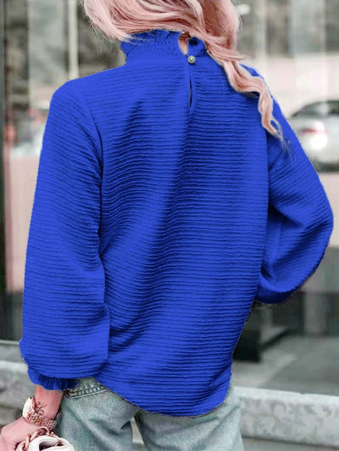 Chemise élégante automnale à col montant